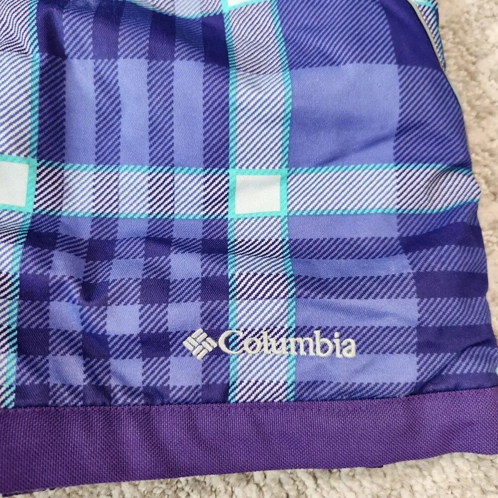 Columbia youth Bugaboo snow ski pants purple plaid size S/8 - Picture 5 of 12